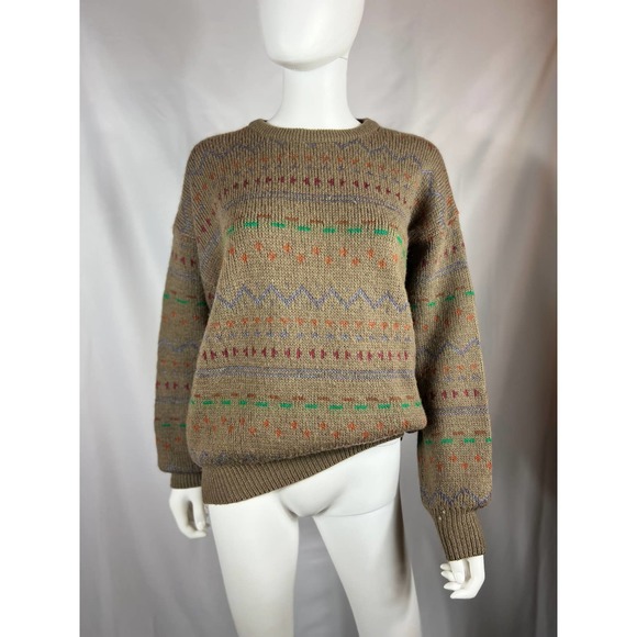 1980's Multi-Brown Wool Sweater - Picture 1 of 6